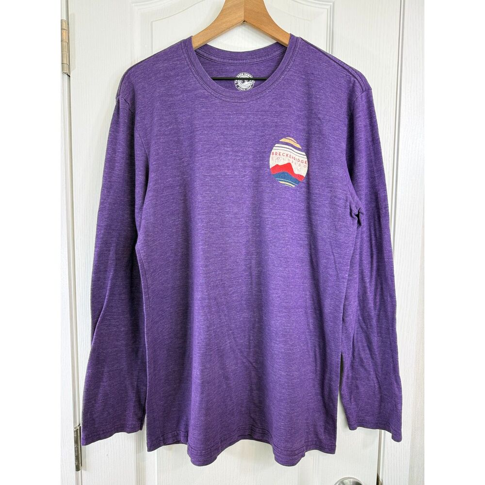 Duck Company Breckenridge Colorado Long Sleeve Graphic T Shirt Purple Large